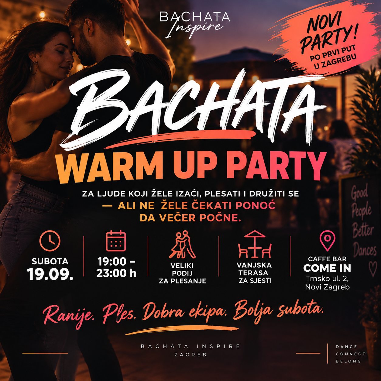 BACHATA WARM UP PARTY 19.09. Subota — nešto novo u Zagrebu!
