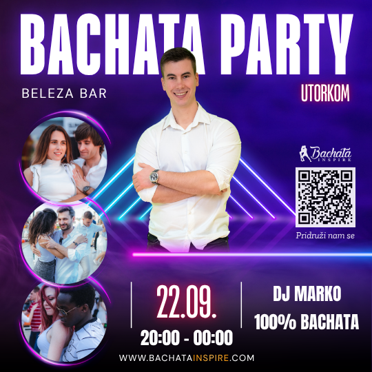 Bachata Party Utorak 22.09. Beleza Bar