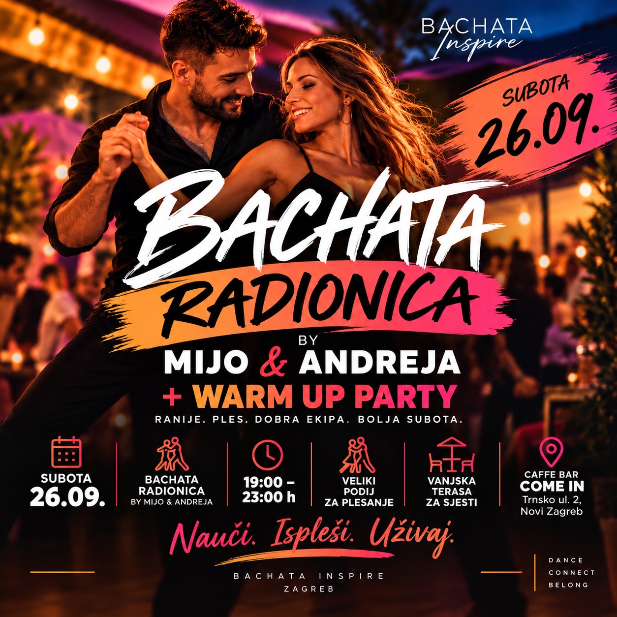 BACHATA WARM UP PARTY 26.09. Subota — nešto novo u Zagrebu!
